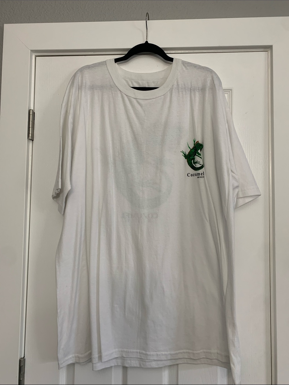 NEW Cozumel Mexico White Graphic Tee - Coastal Lizard Design XXL